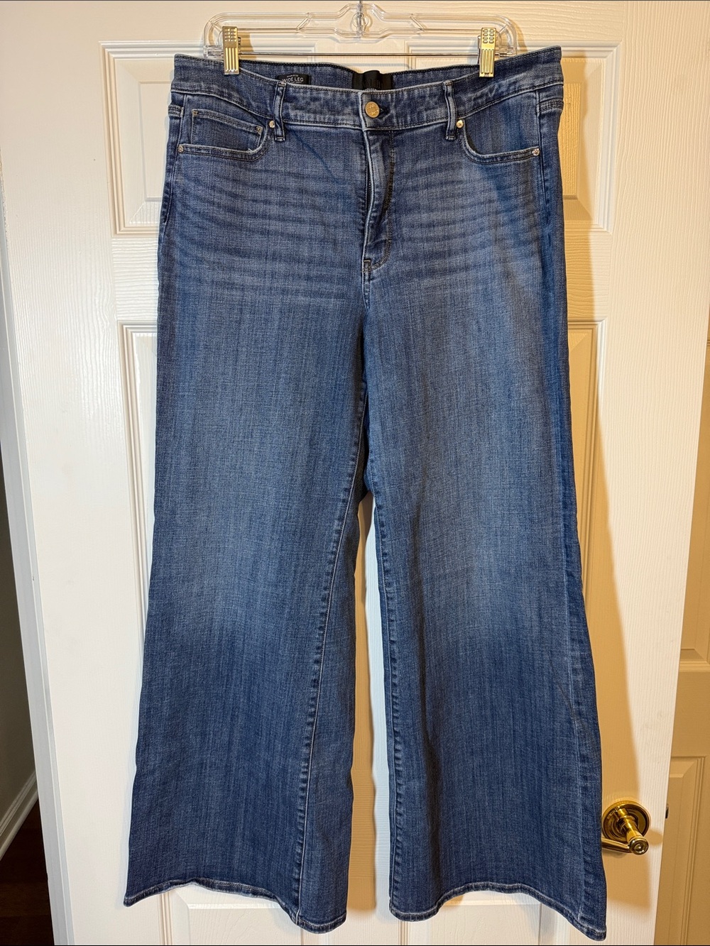 White House Black Market Women's Wide Leg Jeans - Dark Blue Wash